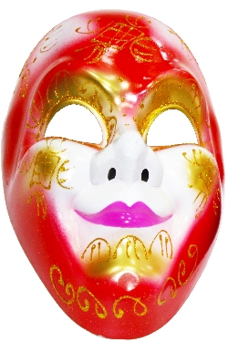 MASCHERA VENEZIANO VISO ROSSO